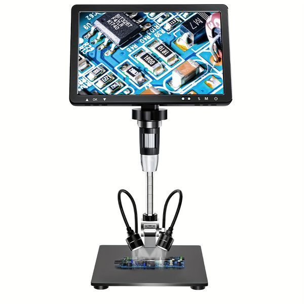 Цифровий акумуляторний мікроскоп DM12 10.1" IPS, 2000X, для пайки та ремонту електроніки, з відеозаписом та підсвіткою DM12 фото