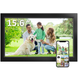 Цифрова фоторамка,Електронна фоторамка 15,6 дюйма,WI-FI,Frameo App,32ГБ,IPS HD Touch Screen,BLACK FR15BLACK фото 1