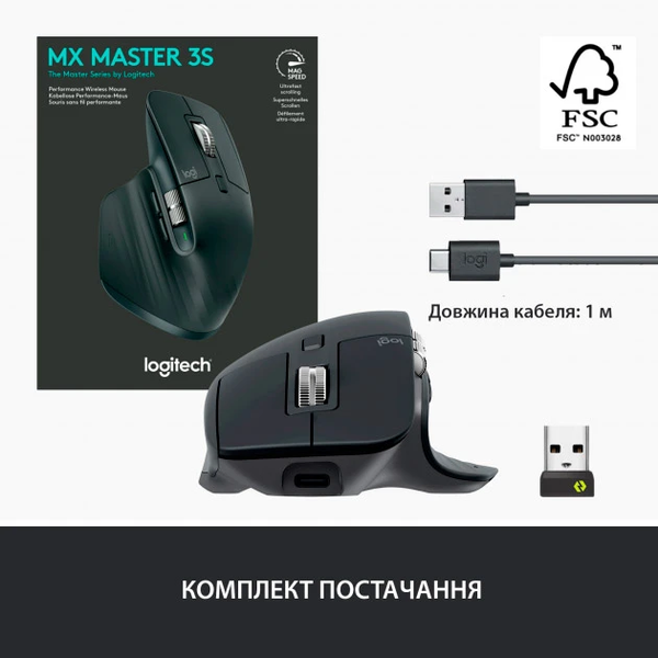 Bluetooth Мишка Logitech MX Master 3S (BLACK) 2095971560 фото