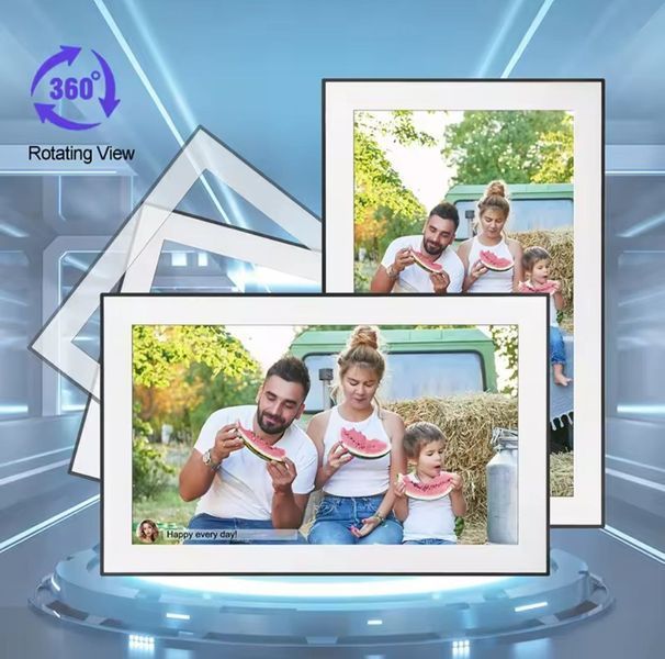 Цифрова фоторамка,Електронна фоторамка 15,6 дюйма,WI-FI,Uhale App,32ГБ,1920x1080 IPS HD Touch Screen UH15BW фото