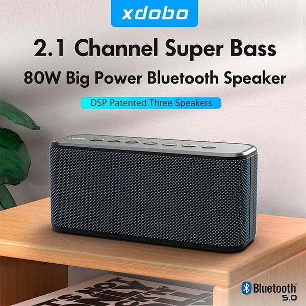 Акустика xdobo X8 Plus IPX5 (BT5.0,DSP,80W,TWS,12h Max,Power Bank) Blue X8Plus фото