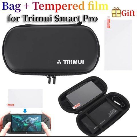Чохол для ігрової приставки Trimui smart pro + карабін + захисне скло для консолі CHTSP фото